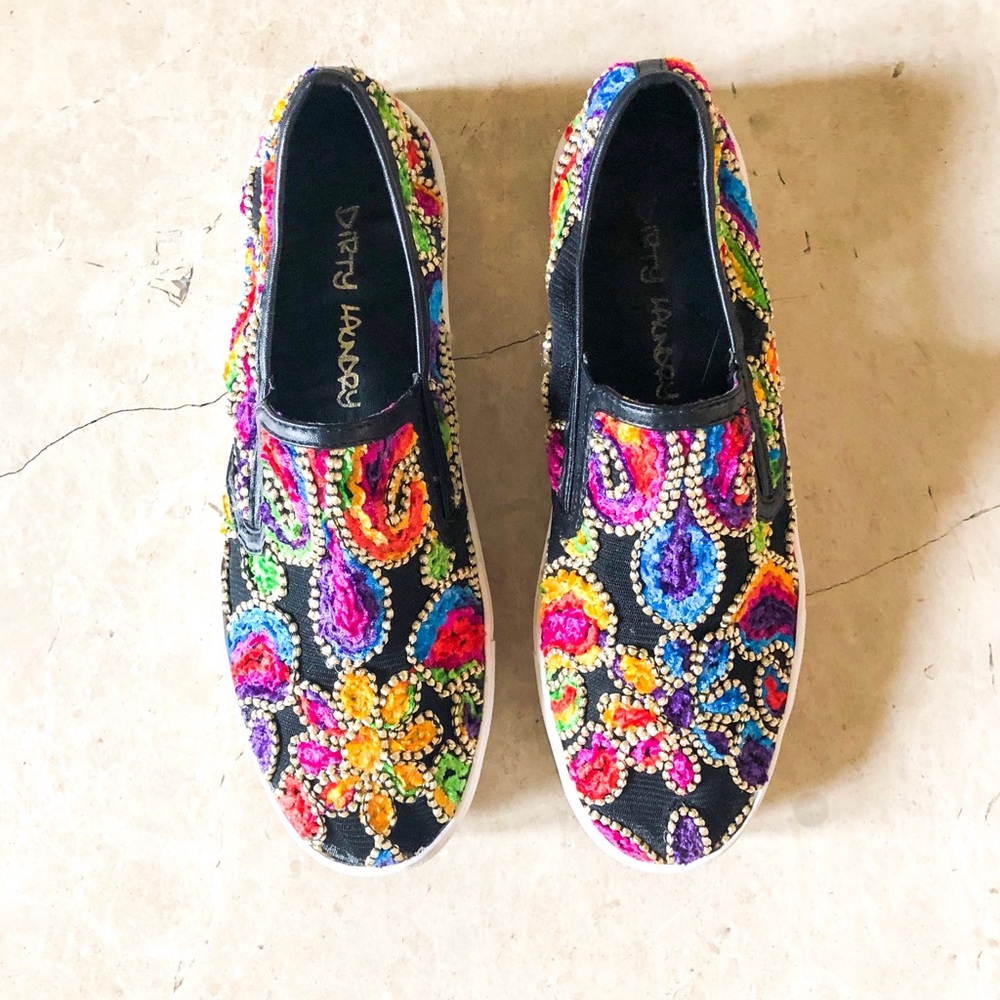 Colorful embroidered sneakers